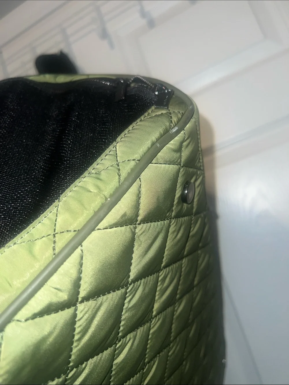 Maxbone Quilted Olive Green pet carrier with Branded Strap